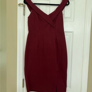 Lulu's Red Sheath V-Neck Cocktail Dress